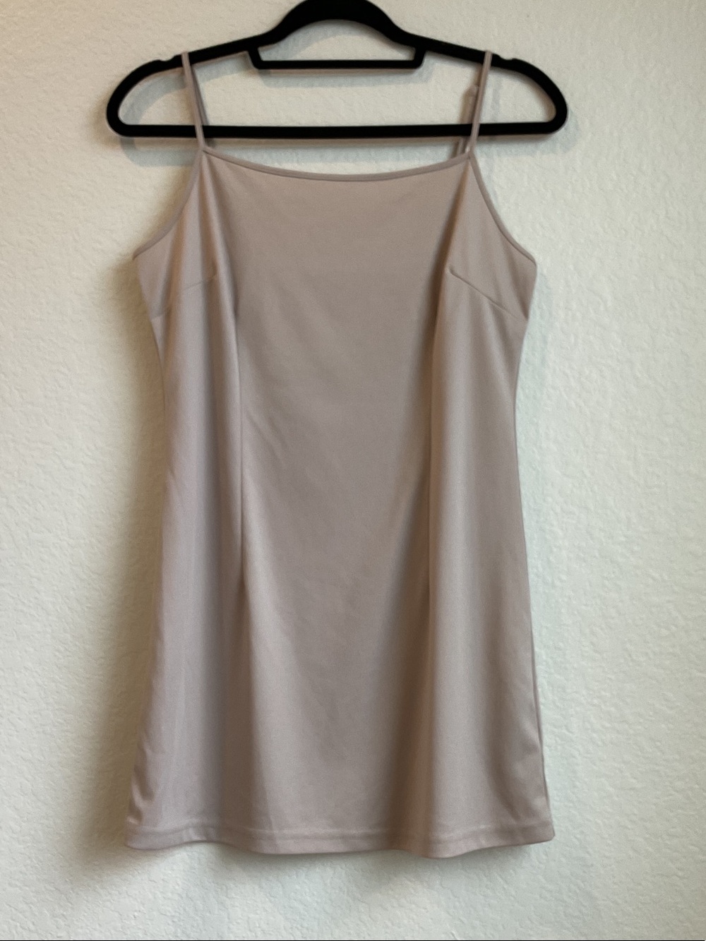 Spaghetti Strap Slip Dress in Light Taupe | Small